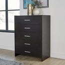 Stratford Black 5 Drw Chest