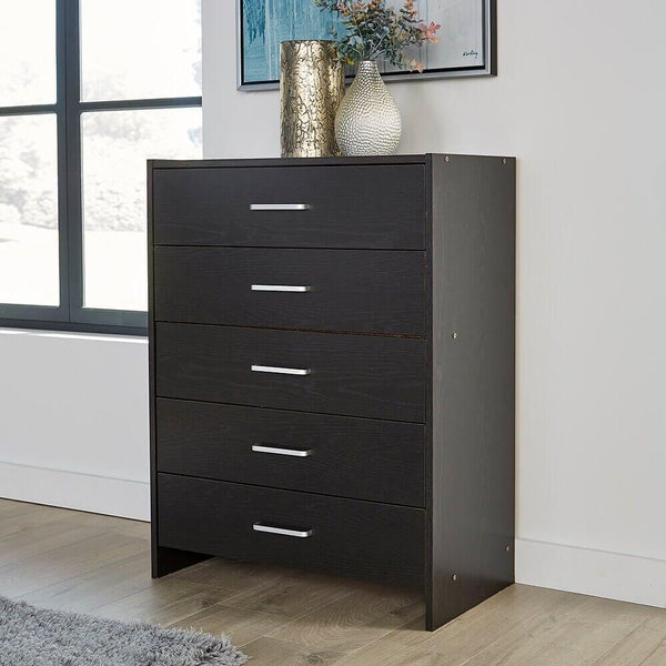 Stratford Black 5 Drw Chest