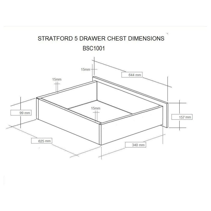 Stratford Black 5 Drw Chest