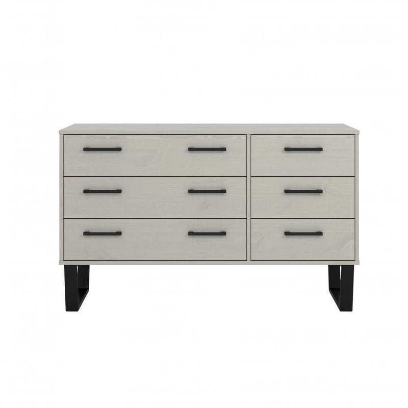 Vigo Grey Chest 6 Drawers Wide