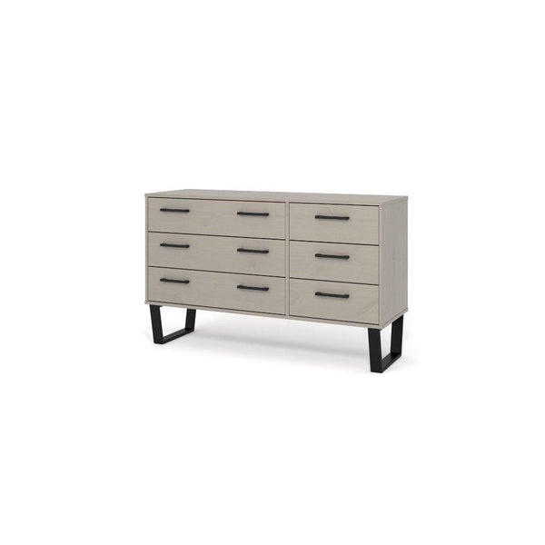 Vigo Grey Chest 6 Drawers Wide