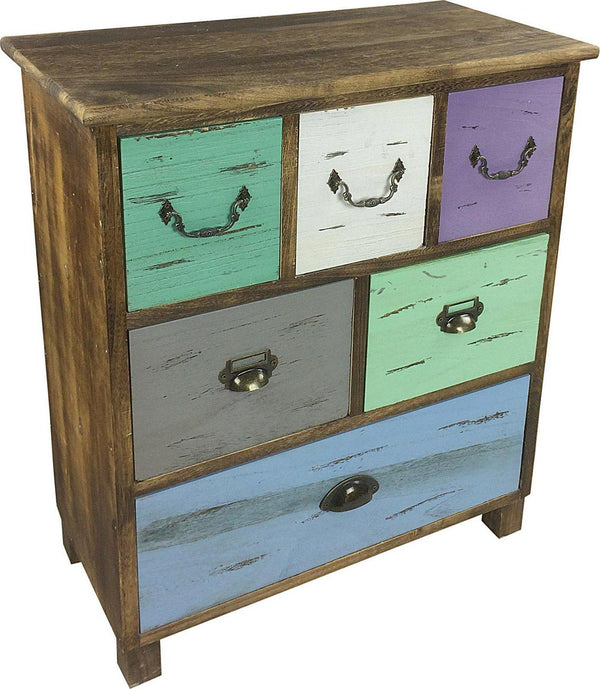 Wooden Storage Cabinet With 6 Drawers 69cm