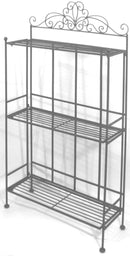 3 Tier Metal Plant Stand, Plant Display Rack, Ladder-Shaped Stand Shelf, Pot Holder for Indoor Outdoor Use, Black