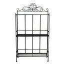 3 Tier Metal Plant Stand, Plant Display Rack, Ladder-Shaped Stand Shelf, Pot Holder for Indoor Outdoor Use, Black