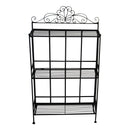 3 Tier Metal Plant Stand, Plant Display Rack, Ladder-Shaped Stand Shelf, Pot Holder for Indoor Outdoor Use, Black