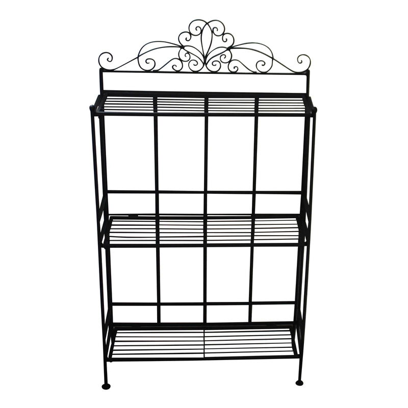 3 Tier Metal Plant Stand, Plant Display Rack, Ladder-Shaped Stand Shelf, Pot Holder for Indoor Outdoor Use, Black