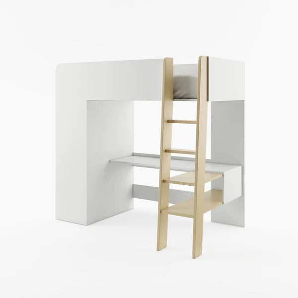 Luscanny Large Bunk bed with Computer Desk and Wardrobe