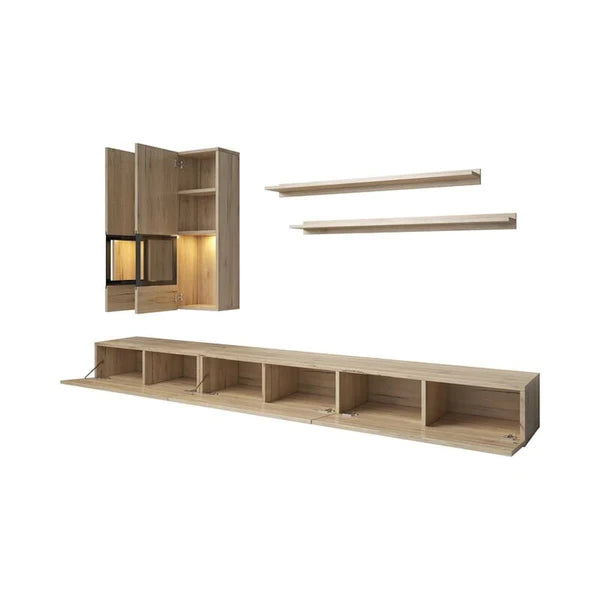 Luscanny Balevi Large High Gloss TV Stand with LED Display Unit 270cm in 3 colours