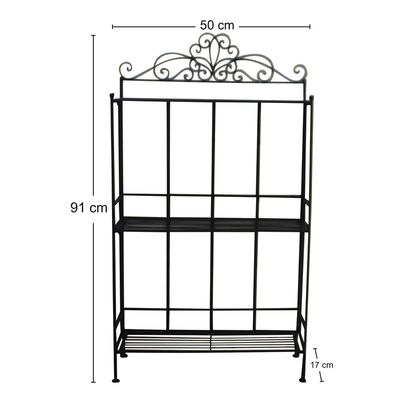 3 Tier Metal Plant Stand, Plant Display Rack, Ladder-Shaped Stand Shelf, Pot Holder for Indoor Outdoor Use, Black