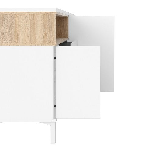 Luscanny Zavetti Large  Sideboard 3 Drawers 3 Doors in White and Oak