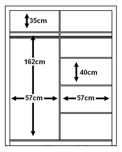 Zisnom 2 Door Sliding Mirored Door Bedroom Wardrobe 120cm colours