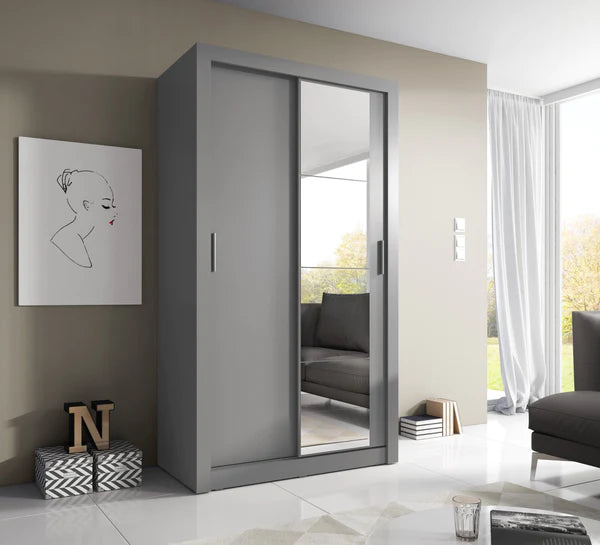 Zisnom 2 Door Sliding Mirored Door Bedroom Wardrobe 120cm colours