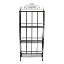 4 Tier Metal Plant Stand, Plant Display Rack, Ladder-Shaped Stand Shelf, Pot Holder for Indoor Outdoor Use, Black