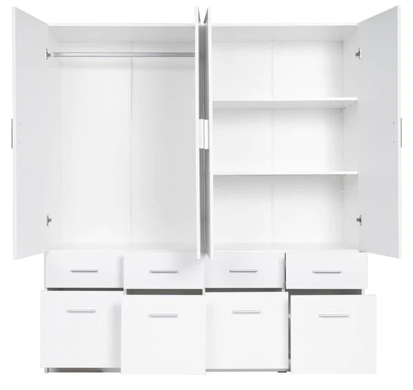 Luscanny Large Hinged Door Wardrobe With Multi Drawer 181cm