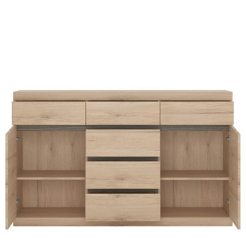 Luscanny Kensington Living 2 door 3+3 drawer sideboard in Oak Living Room Storage Unit