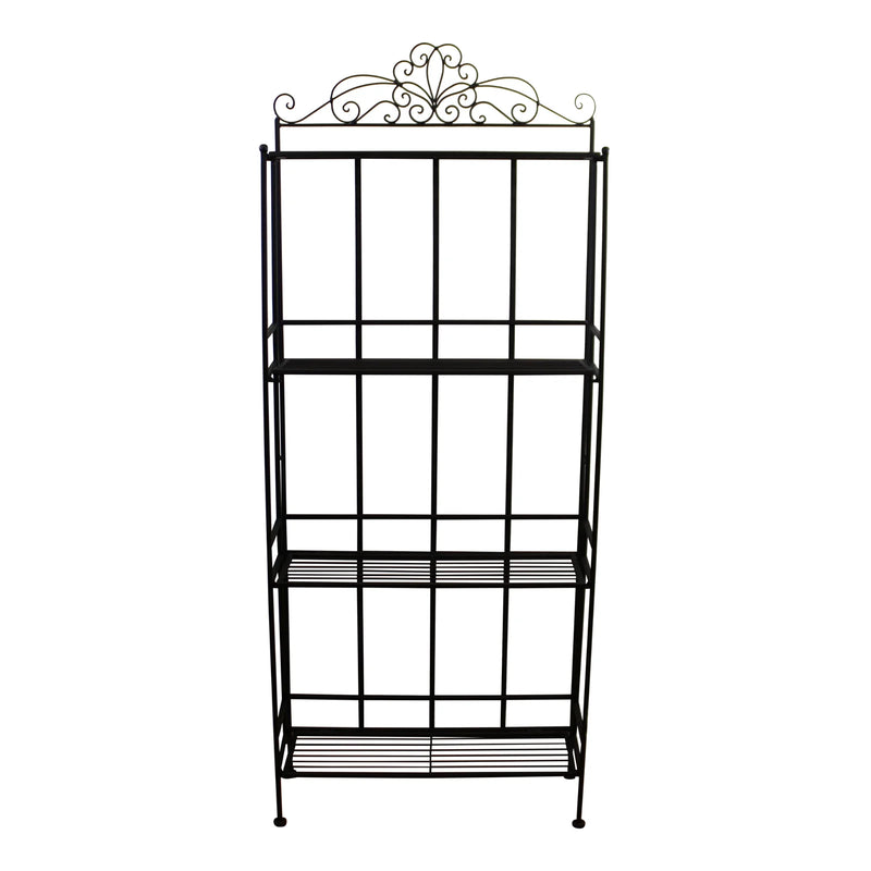 4 Tier Metal Plant Stand, Plant Display Rack, Ladder-Shaped Stand Shelf, Pot Holder for Indoor Outdoor Use, Black