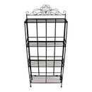 4 Tier Metal Plant Stand, Plant Display Rack, Ladder-Shaped Stand Shelf, Pot Holder for Indoor Outdoor Use, Black