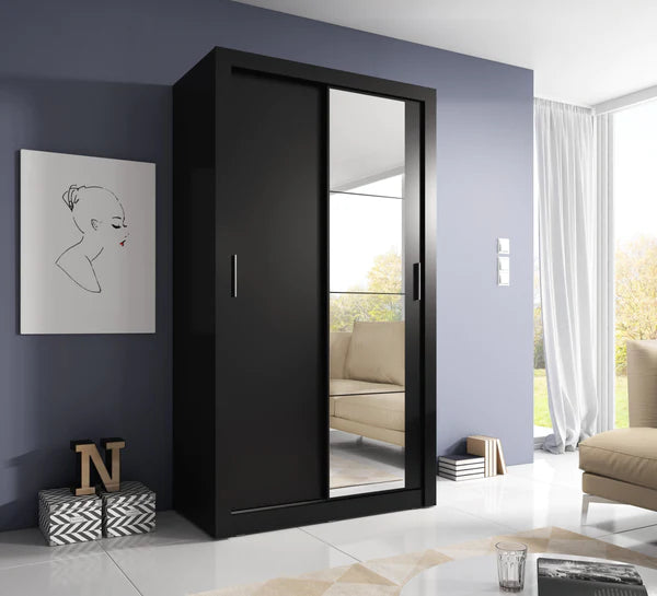 Zisnom 2 Door Sliding Mirored Door Bedroom Wardrobe 120cm colours