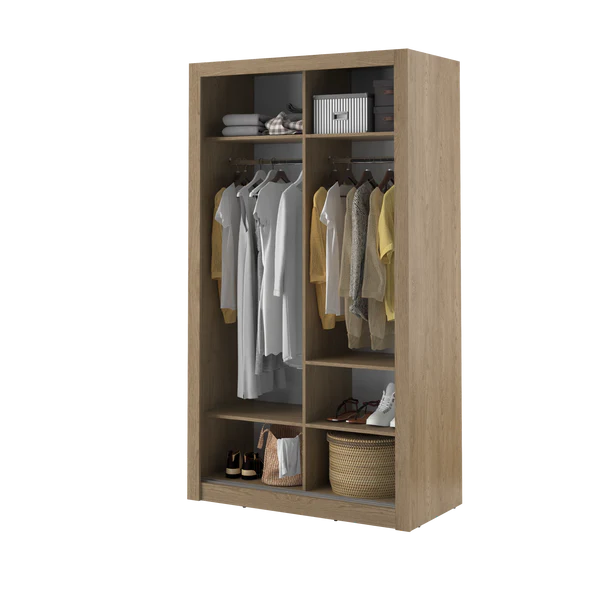 Zisnom 2 Door Sliding Mirored Door Bedroom Wardrobe 120cm colours