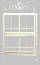 3 Tier Metal Plant Stand, Plant Display Rack, Ladder-Shaped Stand Shelf, Pot Holder for Indoor Outdoor Use, Cream