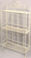 3 Tier Metal Plant Stand, Plant Display Rack, Ladder-Shaped Stand Shelf, Pot Holder for Indoor Outdoor Use, Cream