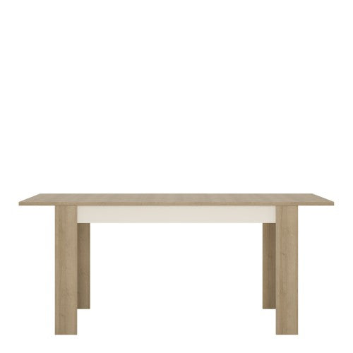 Marvezzi Large extending dining table 140/180 cm in Riviera Oak/White High Gloss