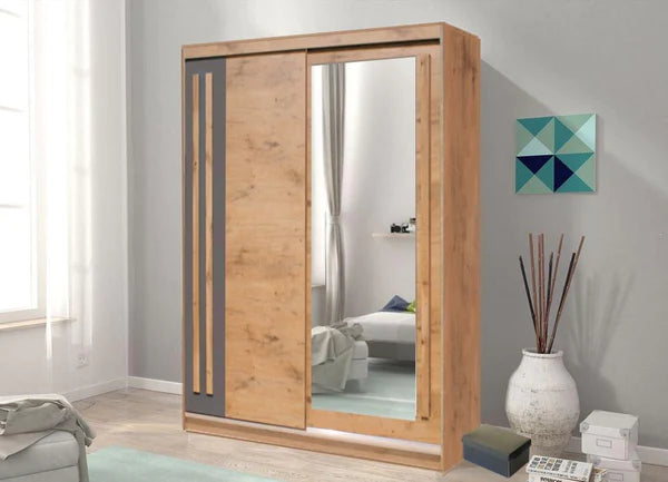 Seriva Elegant High Gloss 2 Door Sliding Wardrobe 175cm