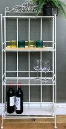 4 Tier Metal Plant Stand, Plant Display Rack, Ladder-Shaped Stand Shelf, Pot Holder for Indoor Outdoor Use, Cream