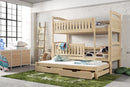 Lavezzy Rugged Bunk Bed with Trundle and Capacious Storage Drawers for Organized Bedrooms