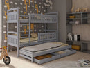 Lavezzy Rugged Bunk Bed with Trundle and Capacious Storage Drawers for Organized Bedrooms