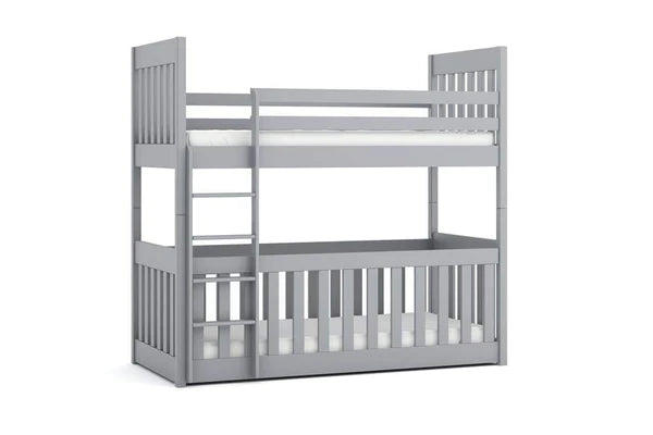 Luscanny Large Kids Wooden single bunk bed with safety Ladder in 4 colours