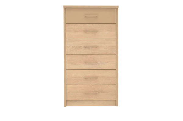 Luscanny Large Wooden Chest of 6 Drawers