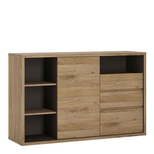 Luscanny zanvezzi Large 3 Drawer Sideboard in HighGloss White LivingRoom Sidecupboard Storage Unit
