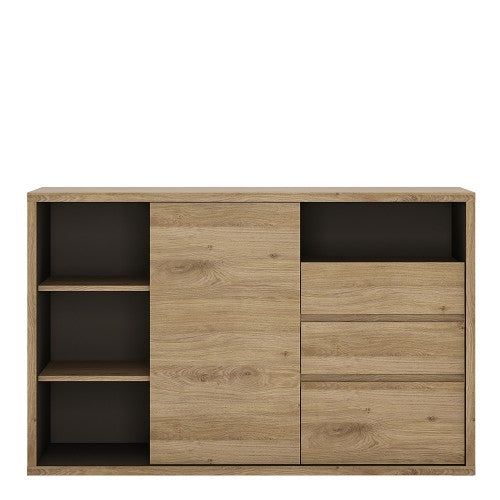 Luscanny zanvezzi Large 3 Drawer Sideboard in HighGloss White LivingRoom Sidecupboard Storage Unit