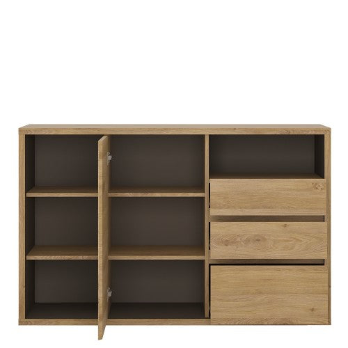Luscanny zanvezzi Large 3 Drawer Sideboard in HighGloss White LivingRoom Sidecupboard Storage Unit