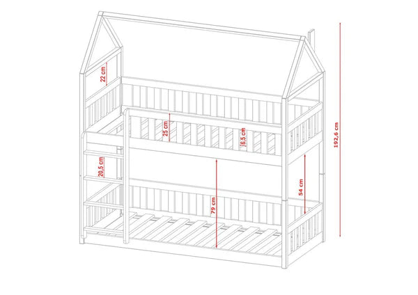 Luscanny Koala Double Bunk Bed Kids Set in 4 colours with mattress