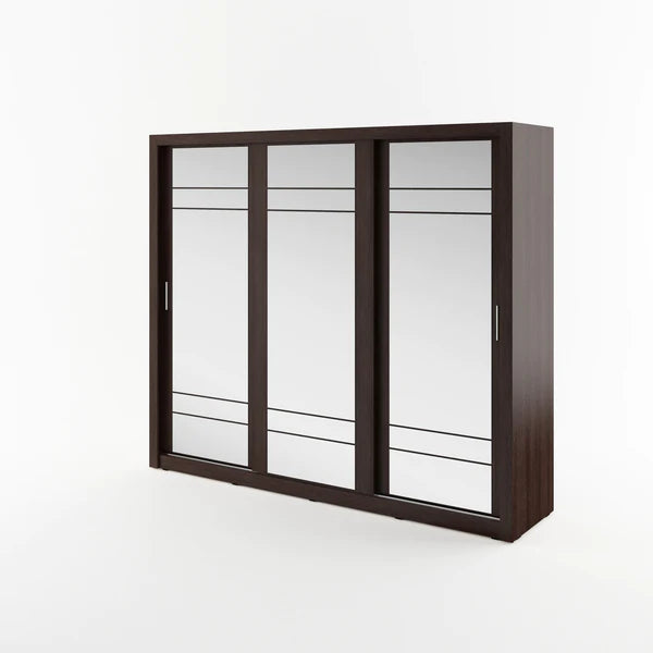 Zinsom Mirror Sliding Door Wardrobe 250cm in 5 Colours