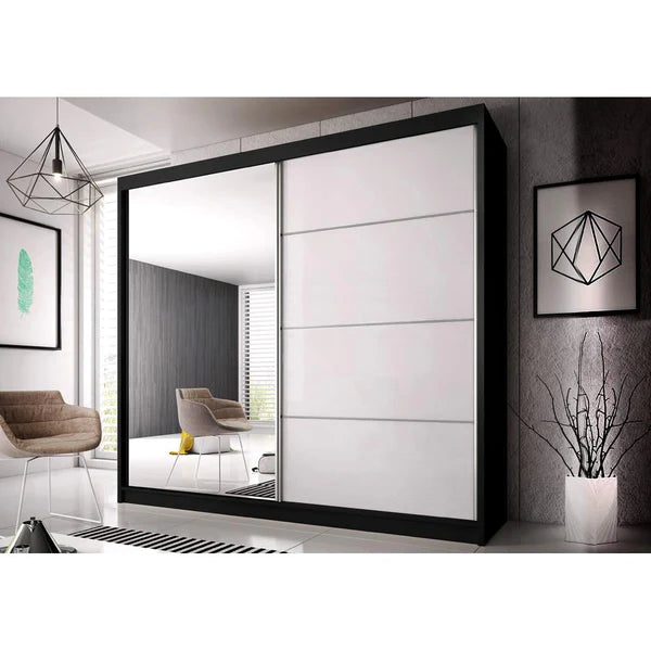 Zinsom Large 233cm 2 Door Mirror Sliding Wardrobe in 3 Colours