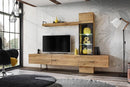 Luscanny Rizora Polished Wooden Entertainment Unit with 7 Cabinets