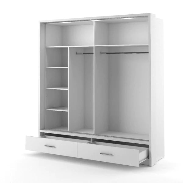 Xevriti Sliding Mirror Bedroom Wardrobe 200cm with LED