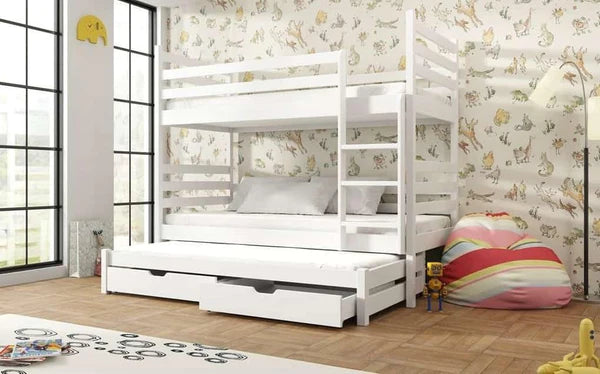 Luscanny Large Bunk Bed with Trudle and storage unit in 3 Colours