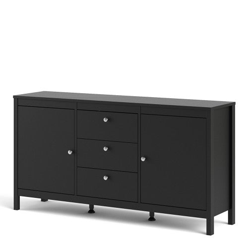 Luscanny Figurati LivingRoom Sideboard 3 drawers & 2 Doors in Matt Black