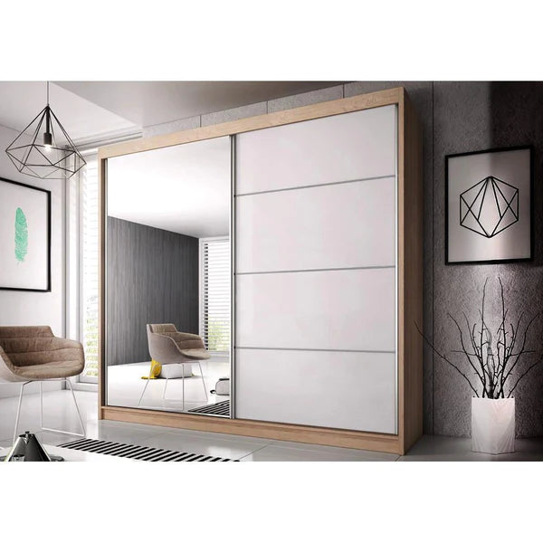 Zinsom Large 233cm 2 Door Mirror Sliding Wardrobe in 3 Colours