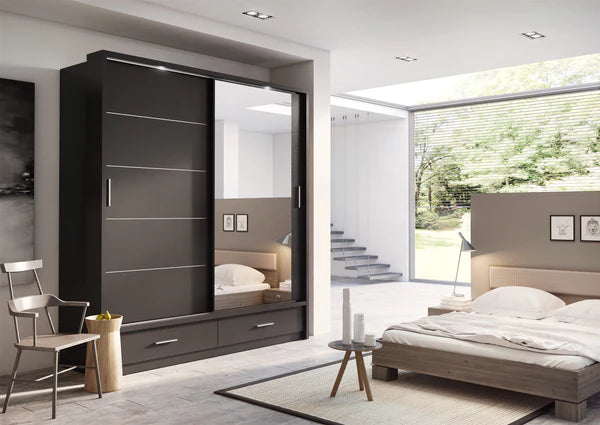 Zinsom Double Large Wooden Wardrobe 200cm in 3 Colours