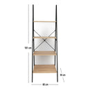 4 Tier Tall Ladder Bookcase Shelf Unit Black Metal Frame Bookcase Shelving Industrial