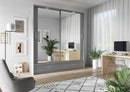 Xevriti Sliding Mirror Bedroom Wardrobe 200cm with LED