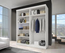 Luscanny High Gloss Large Mirrored Sliding Door Wardrobe