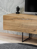 Luscanny Rizora Polished Wooden Entertainment Unit with 7 Cabinets