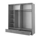 Xevriti Sliding Mirror Bedroom Wardrobe 200cm with LED