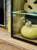 Luscanny Rizora Polished Wooden Entertainment Unit with 7 Cabinets